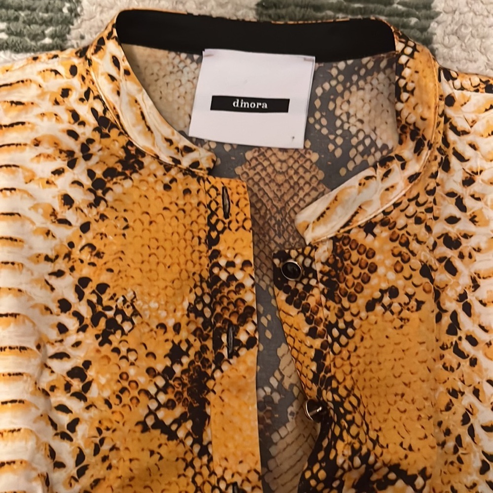 Dimora yellow snakeskin midi dress - Picture 4 of 7